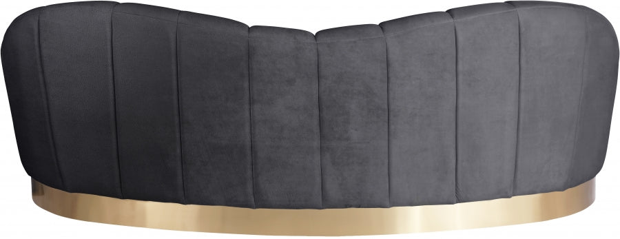 Shelly Grey Velvet Sofa from Meridian - Luna Furniture