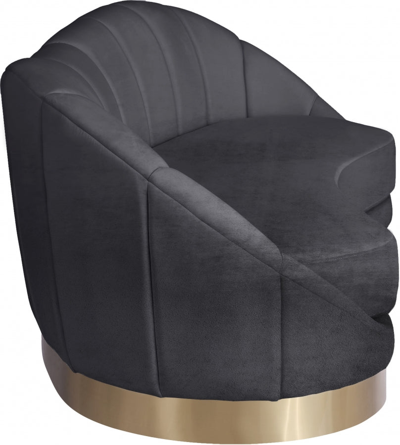 Shelly Grey Velvet Sofa from Meridian - Luna Furniture