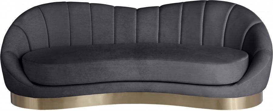 Shelly Grey Velvet Sofa from Meridian - Luna Furniture