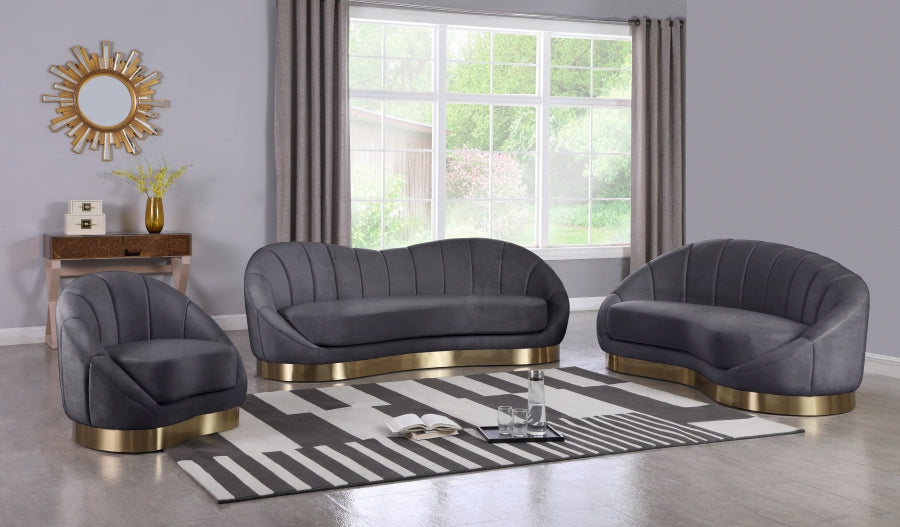 Shelly Grey Velvet Sofa from Meridian - Luna Furniture