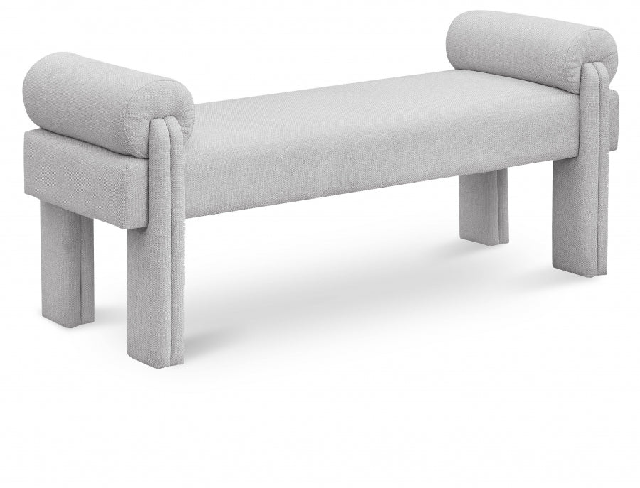 Grey Stefano Polyester Fabric Bench from Meridian - Luna Furniture