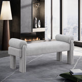 Grey Stefano Polyester Fabric Bench from Meridian - Luna Furniture