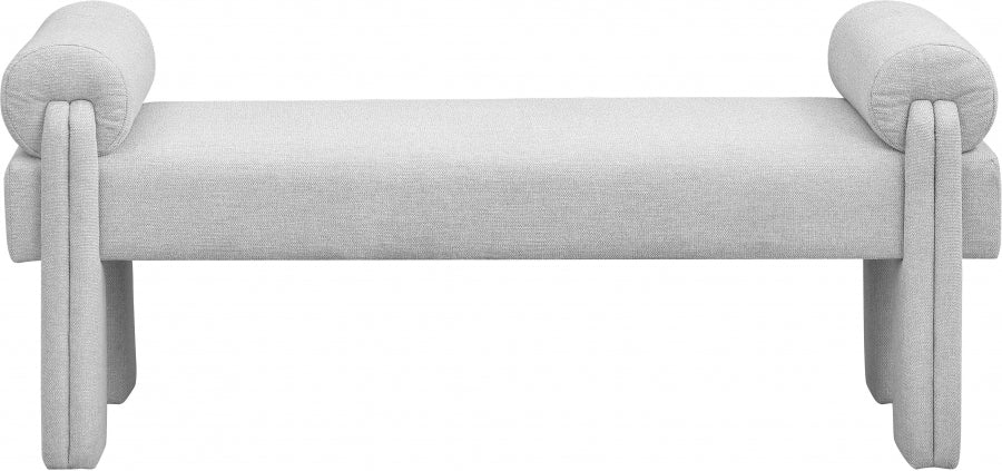 Grey Stefano Polyester Fabric Bench from Meridian - Luna Furniture