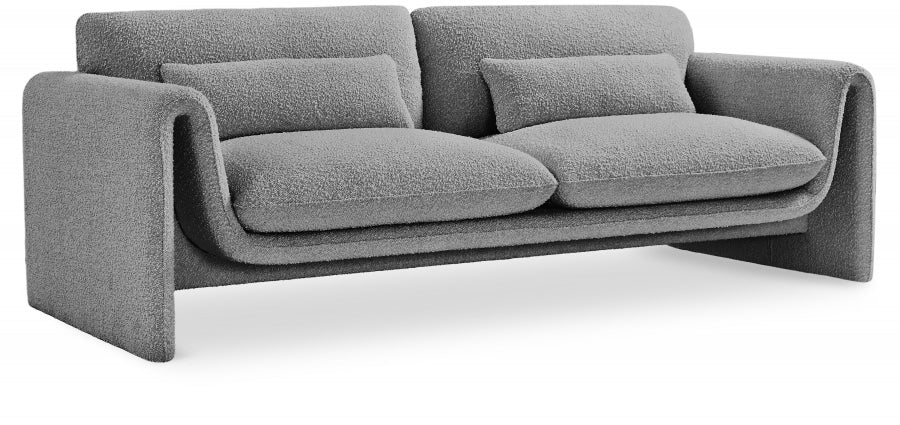 Grey Stylus Boucle Fabric Sofa from Meridian - Luna Furniture