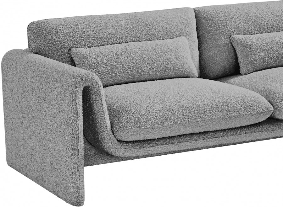 Grey Stylus Boucle Fabric Sofa from Meridian - Luna Furniture