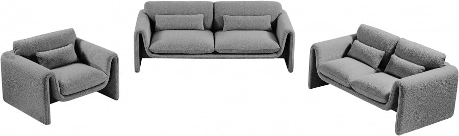 Grey Stylus Boucle Fabric Sofa from Meridian - Luna Furniture