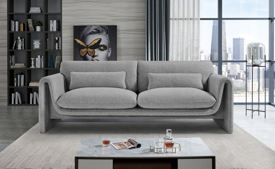 Grey Stylus Boucle Fabric Sofa from Meridian - Luna Furniture