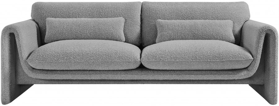 Grey Stylus Boucle Fabric Sofa from Meridian - Luna Furniture