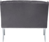 Suri Grey Velvet Settee Bench from Meridian - Luna Furniture