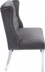 Suri Grey Velvet Settee Bench from Meridian - Luna Furniture