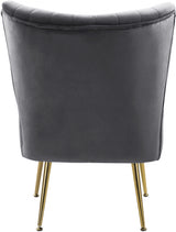 Grey Tess Velvet Accent Chair - 504Grey - Luna Furniture
