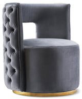 Theo Grey Velvet Accent Chair from Meridian - Luna Furniture