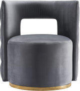 Theo Grey Velvet Accent Chair from Meridian - Luna Furniture