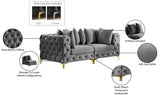 Tremblay Grey 78" Velvet Modular Loveseat from Meridian - Luna Furniture