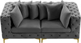 Tremblay Grey 78" Velvet Modular Loveseat from Meridian - Luna Furniture