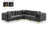 Tremblay Grey Velvet Modular Sectional from Meridian - Luna Furniture