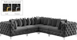 Tremblay Grey Velvet Modular Sectional from Meridian - Luna Furniture