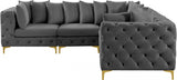 Tremblay Grey Velvet Modular Sectional from Meridian - Luna Furniture