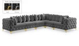 Tremblay Grey Velvet Modular Sectional from Meridian - Luna Furniture