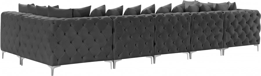 Tremblay Grey Velvet Modular Sectional from Meridian - Luna Furniture