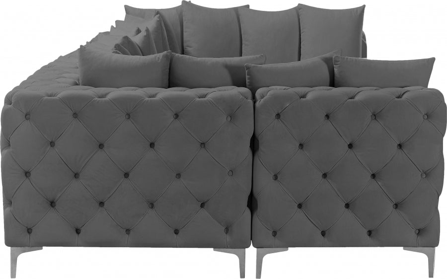 Tremblay Grey Velvet Modular Sectional from Meridian - Luna Furniture