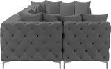 Tremblay Grey Velvet Modular Sectional from Meridian - Luna Furniture