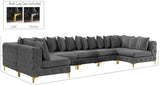 Tremblay Grey Velvet Modular Sectional from Meridian - Luna Furniture