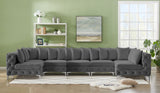 Tremblay Grey Velvet Modular Sectional from Meridian - Luna Furniture