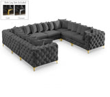 Tremblay Grey Velvet Modular Sectional from Meridian - Luna Furniture