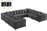 Tremblay Grey Velvet Modular Sectional from Meridian - Luna Furniture