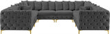 Tremblay Grey Velvet Modular Sectional from Meridian - Luna Furniture