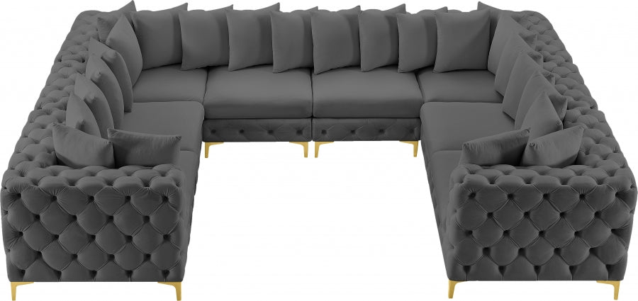 Tremblay Grey Velvet Modular Sectional from Meridian - Luna Furniture