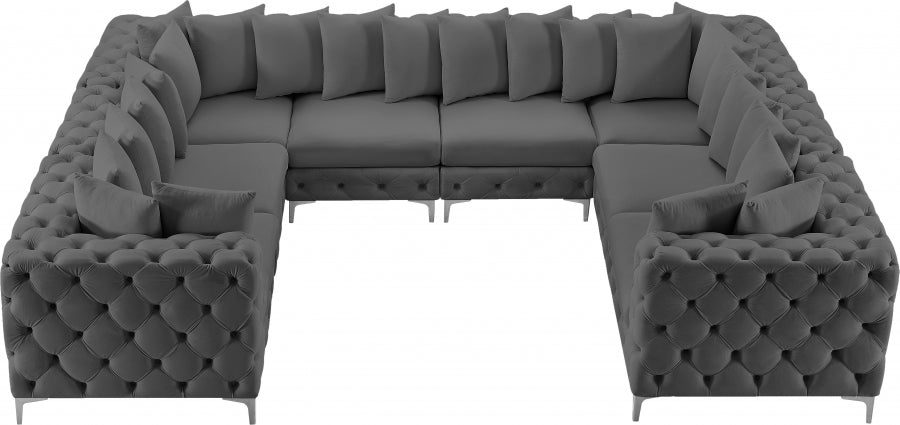 Tremblay Grey Velvet Modular Sectional from Meridian - Luna Furniture