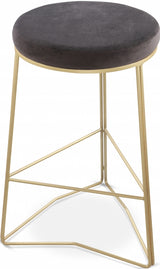 Tres Grey Velvet Counter Stool from Meridian - Luna Furniture