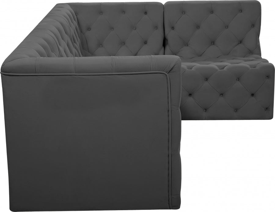 Tuft Grey Velvet Modular Sectional from Meridian - Luna Furniture