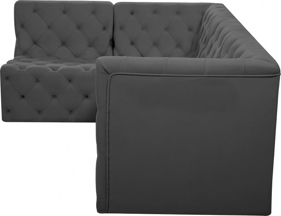 Tuft Grey Velvet Modular Sectional from Meridian - Luna Furniture