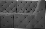 Tuft Grey Velvet Modular Sectional from Meridian - Luna Furniture