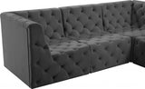 Tuft Grey Velvet Modular Sectional from Meridian - Luna Furniture