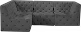 Tuft Grey Velvet Modular Sectional from Meridian - Luna Furniture