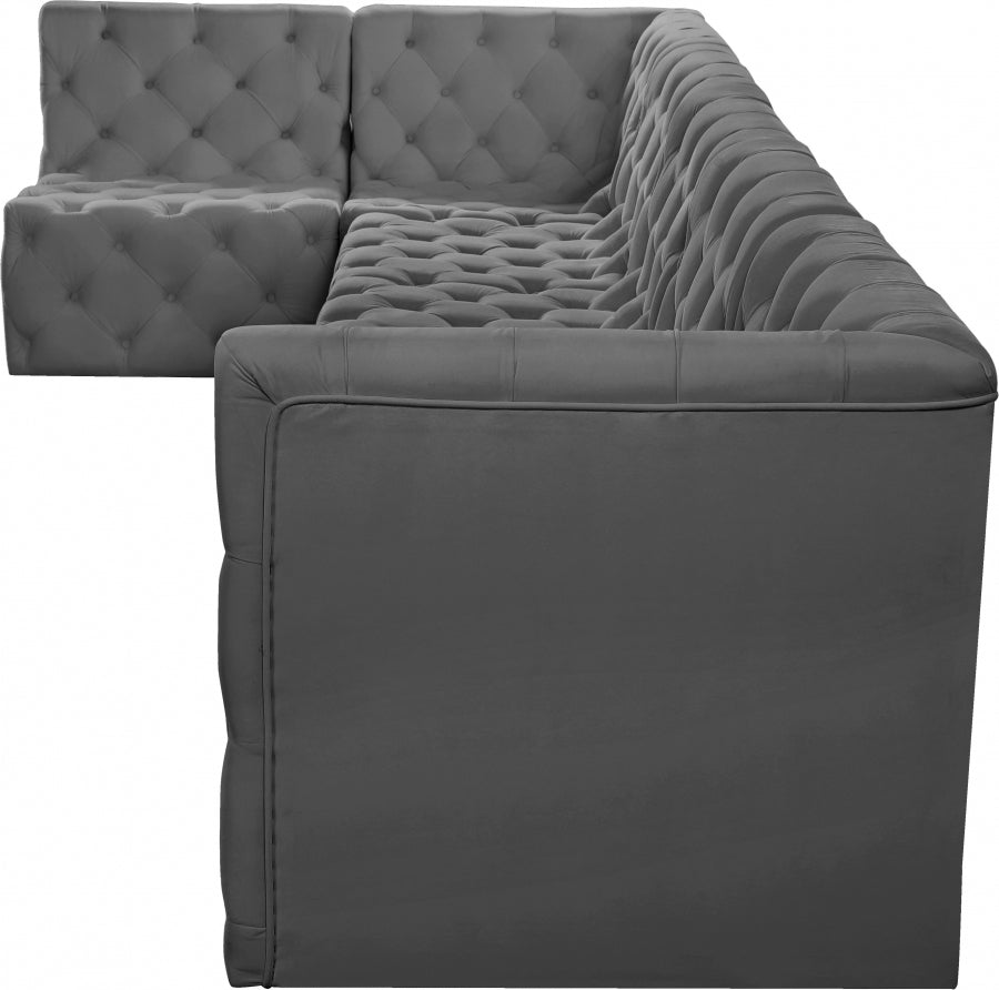 Tuft Grey Velvet Modular Sectional from Meridian - Luna Furniture