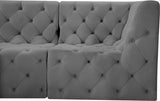 Tuft Grey Velvet Modular Sectional from Meridian - Luna Furniture