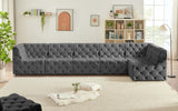 Tuft Grey Velvet Modular Sectional from Meridian - Luna Furniture