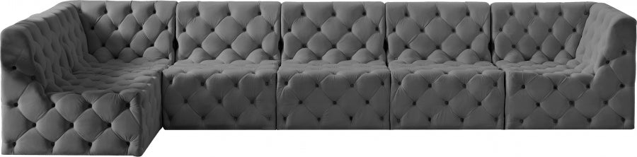 Tuft Grey Velvet Modular Sectional from Meridian - Luna Furniture