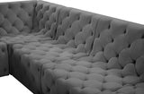 Tuft Grey Velvet Modular Sectional from Meridian - Luna Furniture