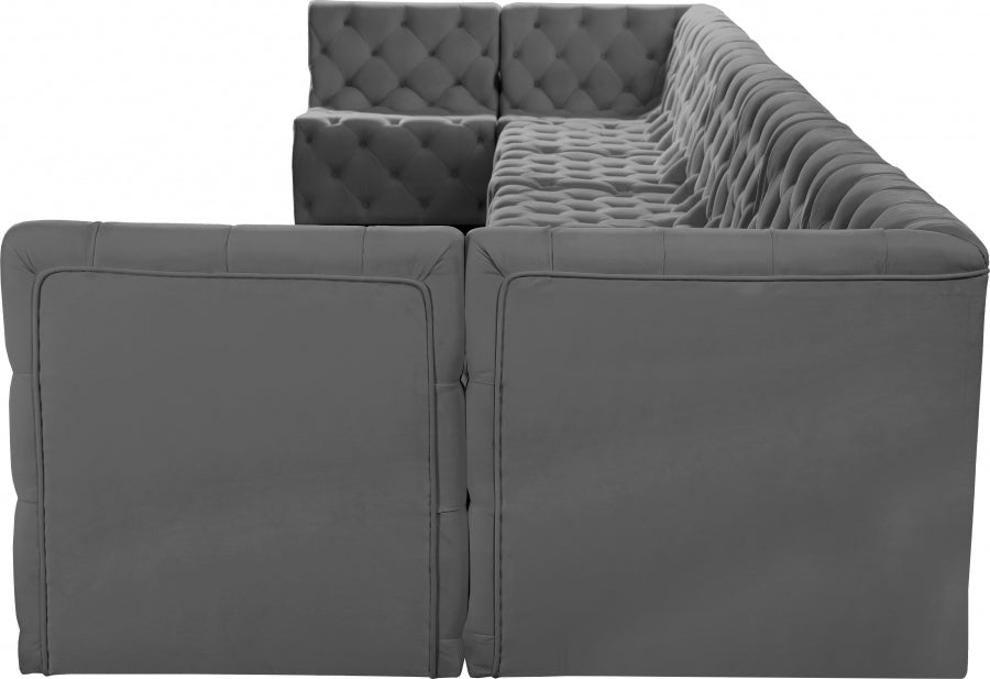 Tuft Grey Velvet Modular Sectional from Meridian - Luna Furniture