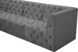 Tuft Grey Velvet Modular Sectional from Meridian - Luna Furniture