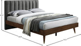 Vance Grey Mid-Century Modern Linen Textured King Bed from Meridian - Luna Furniture