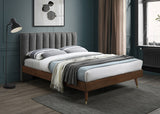 Vance Grey Mid-Century Modern Linen Textured King Bed from Meridian - Luna Furniture