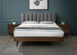 Vance Grey Mid-Century Modern Linen Textured King Bed from Meridian - Luna Furniture