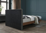 Vance Grey Mid-Century Modern Linen Textured Queen Bed from Meridian - Luna Furniture